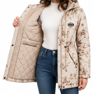 Women's Hooded Waterproof <b>Winter</b> <b>Coat</b> featuring <b>Thick</b> Quilted Padding, Functional Storage Pockets and Elegant Fashion Appeal - Product Image 6