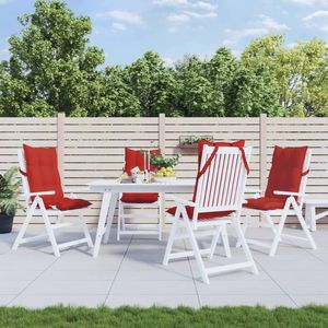 Ensemble de 4 coussins de chaise d'extérieur Gardman, carrés rouges 26 x 26 pouces, en tissu Oxford matelassé, durables, amovibles et lavables - Product Image 3