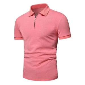 Custom Knit Solid Color Soft Basic Style Polo Button Knitting 100%Cotton T-Shirt Short Sleeve Men'S Sweater - Product Image 3