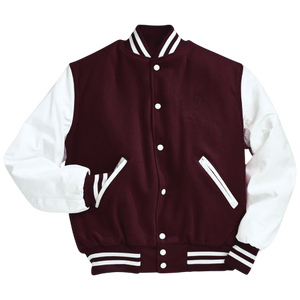 Chaqueta Varsity Personalizada de Mezcla de Lana para Hombre y Mujer, Chaqueta Letterman Premium con Forro Polar y Logotipo Bordado, OEM ODM Venta al Por Mayor - Product Image 1