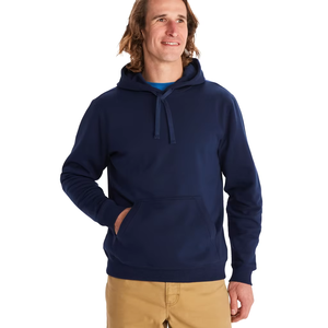 Men's <b>Hooded</b> <b>Fleece</b> Sweatshirt Solid Color Loose Fit Casual Wear 100% Cotton Winter Embroidered Knitted Fabric - Product Image 1