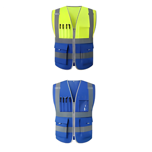 Gilet de presse pour journalistes, photographes et reporters, haute visibilité, réfléchissant, en coton, unisexe, multi-poches, utilitaire, porte-badge avec logo - Product Image 2