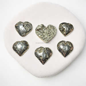 Wholesale Natural Gujarat Pyrite Druzy Heart Gemstone High Grade Puffy Healing <b>Crystal</b> Pocket Hand Carved Shadow Carving - Product Image 2