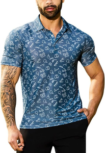 เสื้อโปโลผู้ชายลำลองแบบสวมใส่สบาย ลายพิมพ์ซับลิเมชั่น ดีไซน์ขายดี รับทำโลโก้ ผ้าฝ้ายระบายอากาศ แขนสั้น ไซส์ใหญ่ ขายดีที่สุด - Product Image 3