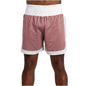 Pantalones Cortos de Boxeo Unisex Azul Claro con Ribete Blanco, Corte Regular, Elásticos, de Secado Rápido y Transpirables, Ropa de Artes Marciales para Adultos - Product Image 2