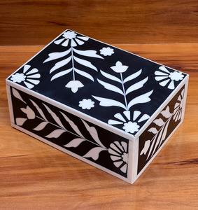 Rectangular Bone Inlay Jewelry Box Artisan Jewelry <b>Keeper</b> for <b>Ring</b> Earrings Pendants Bangles Decorative Organizer Home Accessory - Product Image 6