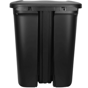 Pattumiera in plastica da 20,1 galloni con pedale e coperchio nero - Product Image 4