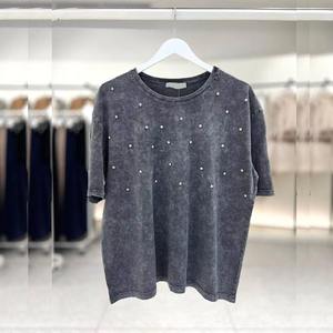 T-shirt Homme Col Rond Manches Courtes Décontracté Tendance Coupe Classique Anti-rétrécissement 100% Coton Respirant 220 Grammes Délavé à l'Acide Style Urbain - Product Image 1