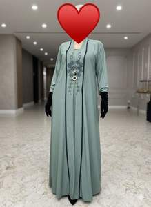 Magnifique burqa COTY brodée à la main pour les occasions spéciales, avec col fantaisie, robe musulmane, foulard islamique, dupatta, abaya de luxe, hijab droit. - Product Image 3