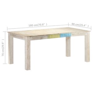 Mesa de Comedor Grande y Resistente de Madera de Mango Maciza en Color Blanco Lavado, Elegante y con Estilo - Product Image 6