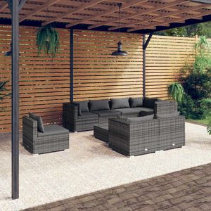 Set Lounge da Giardino in Rattan Grigio Antracite, Arredamento da Esterno a 6 Posti dal Design Contemporaneo - Product Image 1