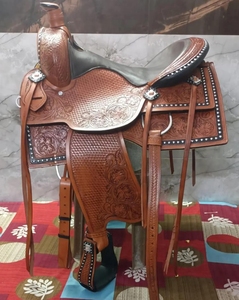 2026 Selle de course à l'arçon en cuir véritable de qualité supérieure avec motif artistique Fiber Tree, ensemble 2 pièces |   Ensemble d'outils à main en acier inoxydable SUS304 - Product Image 1