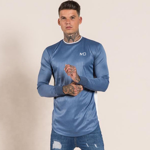 เสื้อยืดแขนยาวผู้ชายคุณภาพสูง ระบายอากาศได้ดี ผลิตจากโพลีเอสเตอร์/คอตตอน คอกลม ทรงสปอร์ต สำหรับออกกำลังกาย ไซส์ใหญ่ แห้งเร็ว - Product Image 2