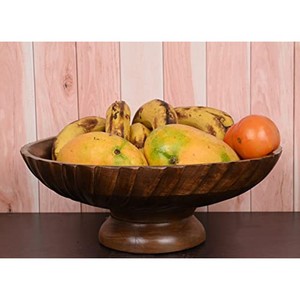 Bol en bois de manguier artisanal |   Finition au miel naturel |   Vente en gros de bols à fruits décoratifs - Product Image 3
