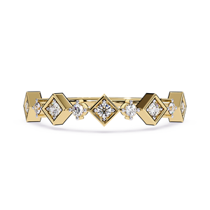 Bague en or 10 carats contemporaine et raffinée, ornée d'un diamant de laboratoire rond certifié IGI, aux lignes élégantes et détails luxueux - Product Image 3
