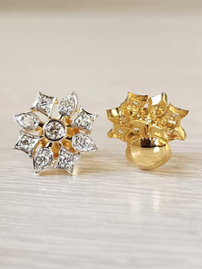 ต่างหูเพชรทรงดอกไม้สุดหรู เพชรเลี้ยงในห้องปฏิบัติการ ทองคำแท้ 14K 18K เพชร VVS ดีไซน์เรียบหรู เครื่องประดับชั้นดี รับรองโดย IGI - Product Image 3