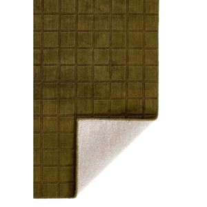 Tapis contemporain vert tufté à la main à carreaux, tapis doux et minimaliste, tapis de sol élégant pour salon, chambre, bureau, tapis durable - Product Image 4