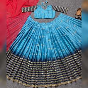 Lehenga-choli ชุดปาร์ตี้ออกแบบในสไตล์แฟนซีของผู้หญิง - Product Image 5