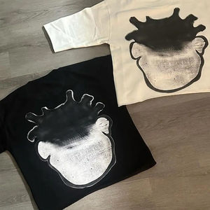 Camiseta Personalizada de Alta Calidad sin Costuras, Corte Cuadrado, Hombros Caídos, Estilo Y2K, Hip Hop, para Hombre - Product Image 4