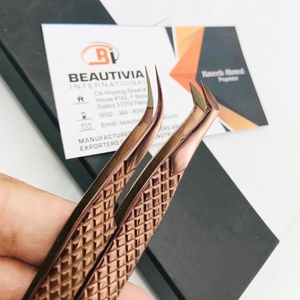 แหนบต่อขนตาปลอมสแตนเลสเพื่อความสวยระดับมืออาชีพสั่งทำฉลากส่วนตัวได้ - Product Image 1
