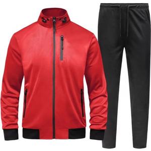 Conjunto Deportivo Verde Oliva para Hombre, Chaqueta con Cierre Completo y Cuello Alto con Bolsillos Laterales y Pantalones Deportivos Negros, Ropa Casual de Otoño - Product Image 5