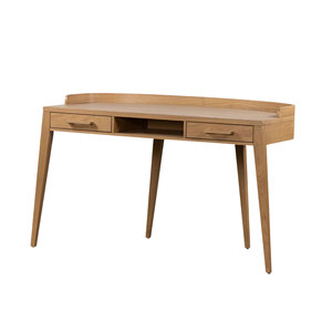 Modern Solid Wood Writing Desk with Drawers Mid Century Home Office <b>Study</b> <b>Table</b> Walnut Finish Wooden Work Desk - Product Image 2