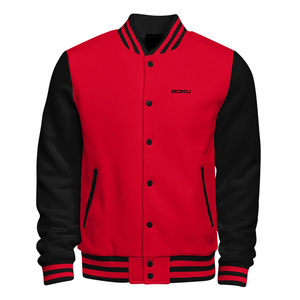 OEM Casual Varsity <b>Jackets</b> for Winter Season Crew Neck Zipper Closure Finished Processing - Product Image 1