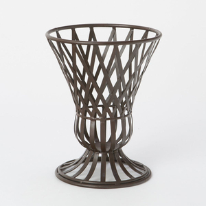 Pot de fleurs en métal avec support, finition antique, pour la décoration de salon, de maison ou de restaurant, pot de fleurs d'intérieur. - Product Image 6