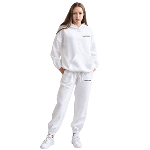 <b>Womens</b> Oversized Pullover Hoodie <b>Trousers</b> Tracksuit Set Casual Fleece Two Piece Lounge Outfit Elastic Waist <b>Cuffed</b> Jogging Suit - Product Image 1