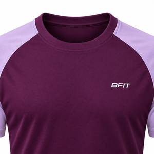 Men's <b>Raglan</b> <b>Sleeve</b> Sport <b>T</b>-<b>Shirt</b> Purple Lavender Neon Yellow Quick Dry O-Neck Regular Fit - Product Image 4