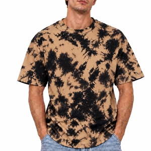 Men <b>Tie</b> <b>Dye</b> T <b>Shirt</b> Premium Soft Breathable Trendy Comfortable Short Sleeve O-Neck Regular Fit Cotton Casual Knitted Patterned - Product Image 1