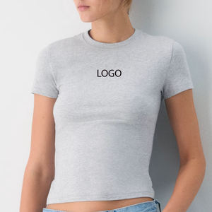 Camiseta de Manga Corta, Moderna, Cómoda, de Algodón, Informal, Diseño Moderno, Ropa al por Mayor para Mujer, Precio de Fábrica Económico - Product Image 1