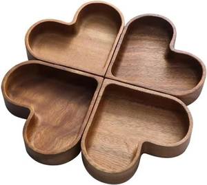 Eco Friendly Heart Shaped Wooden Bowl for Snacks and Serving Wooden Heart Dough Bowl Handmade Farmhouse Candle Bowl Decor - Product Image 1