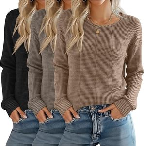 Sweat-shirts thermiques côtelés à texture gaufrée, respirants, en jacquard, pour femmes, personnalisables, sweat-shirts thermiques - Product Image 1