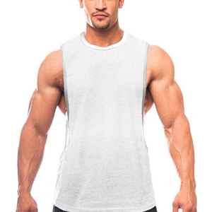 Manufacturer <b>Men</b> Boxy <b>Cropped</b> Quick Dry Ribbed Cotton Custom Print Logo Sleeveless Sleeve T-shirts Sport Gym Vest Tank <b>Top</b> <b>Men</b> - Product Image 5