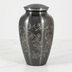 Urnes funéraires artisanales en laiton, best-sellers, pour cendres humaines, taille adulte, or, gravure florale, au meilleur prix. - Product Image 2