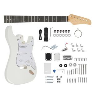 Kit Chitarra Elettrica Smart per Principianti Fai-da-te, Stile ST a 6 Corde con Corpo in Mogano, Manico in Acero, Accessori in Palissandro, Colore Bianco - Product Image 1