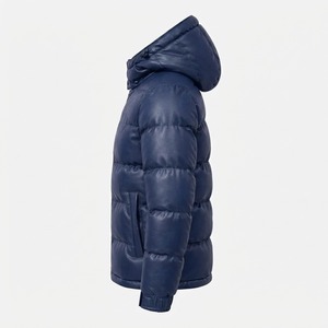 Men's <b>Lightweight</b> Wool Puffer Jacket Winter Breathable Windproof Hooded Knitted Bomber <b>Coat</b> Custom Design - Product Image 3