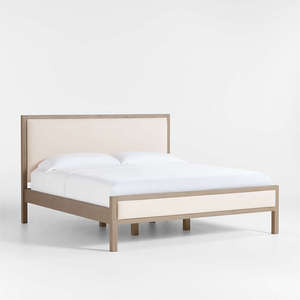 Wholesale Modern Upholstered Solid Wood <b>Bed</b> | Luxury Fabric Headboard Platform <b>Bed</b> Frame - Product Image 6