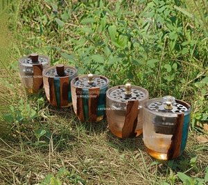 Luxury Handmade Resin Bakhoor <b>Burner</b> with Metal Lid | Arabic <b>Oud</b> & Incense <b>Burner</b> for Home Decor - Product Image 3