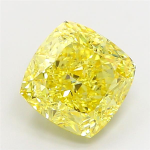 Diamante Amarillo Brillante de Corte Cojín, Cultivado en Laboratorio, Certificado IGI, Claridad VS1, Corte Excelente, Gema Suelta Sintética, Brillo Blanco - Product Image 6