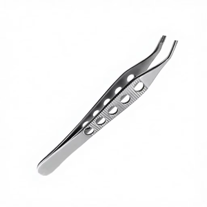 Pince Adson Brown dentaire à trous, courbée, chirurgicale, porte-aiguille à pouce, forceps, kit d'instruments en acier inoxydable CE, manuel - Product Image 4