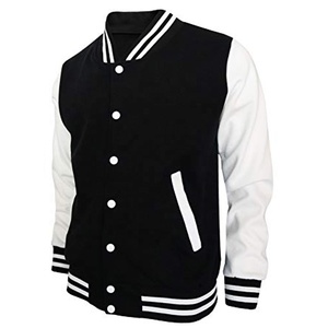 Vestes sur mesure avec manches et col assortis, en laine satinée de qualité supérieure, style baseball. - Product Image 3