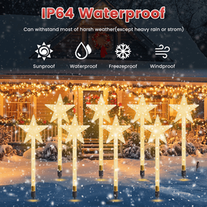 Christmas <b>Star</b> Solar Pathway <b>Lights</b> 8 Modes Waterproof Outdoor Decor Perfect Romantic Holiday Ambiance Gift for Fa - Product Image 4