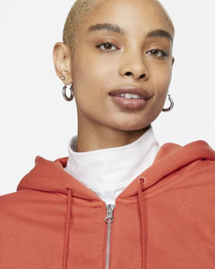 Survêtement sport pour femme, élégant, décontracté, imperméable, 100% coton, avec col à capuche élastique, fermeture éclair, coupe oversize, couleur unie - Product Image 3