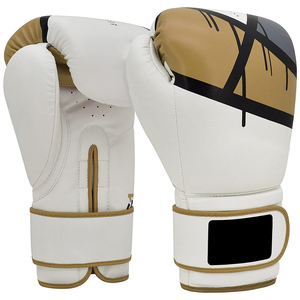 Gants de boxe personnalisables, confortables, imperméables, antidérapants, en cuir de vachette, avec fermeture à boucle, logo personnalisé pour la salle de sport - Product Image 1