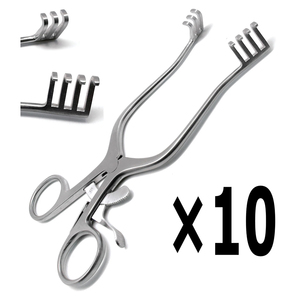 10 Retractores Quirúrgicos Weitlaner de 7 Pulgadas, con Punta Roma, 3x4 Puntas, Instrumentos Veterinarios - Product Image 2