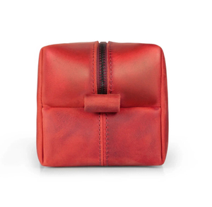 Bolsa de Cosméticos de Cuero Rojo, Tamaño Mediano, Cierre de Cremallera, Asa Suave, Estuche Portátil para Artículos de Aseo, Organizador de Viaje - Product Image 4