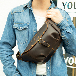 Bolsos de Pecho de Cuero Genuino, Mochila de Viaje y Senderismo, Bolso Bandolera de Cuero para Hombre, Bolso de Pecho para Hombre - Product Image 1