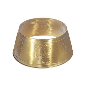 Collier de sapin en métal doré en gros, fabricant de colliers de sapin Joyeux Noël, décorations pour la maison, sublimation vierge de qualité supérieure pour sapin - Product Image 1